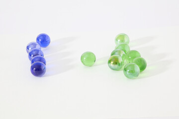 Colorful glass balls on a white background