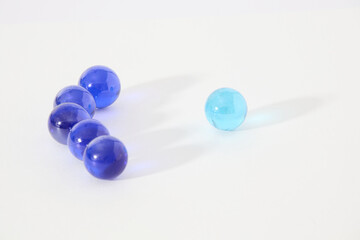 Colorful glass balls on a white background