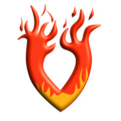 Fire flame 3D font style alphabet