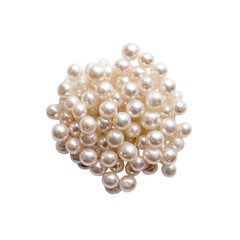 A generous cluster of lustrous white pearls scattered artistically