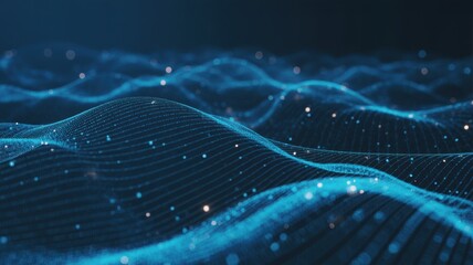 Abstract blue digital wave background technology concept for science and data vis