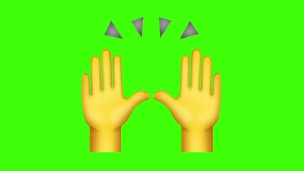 Raising Hands emoji animated. Raising Hands emoji animated 4k on green screen. - Powered by Adobe
