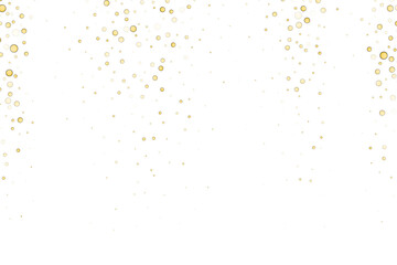 gold glitter round particles confetti. Luxury sparkling glitter dust falling isolated on transparent background. Falling magic glitter confetti, golden dust. Modern Design elements or decoration, PNG
