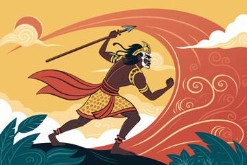 Hanoman Wayang Figure Action Pose Bold Professional Photo Ideal for Marketing