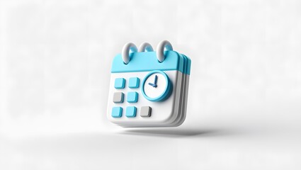 Obraz premium 3d calendar with clock isolated on white background