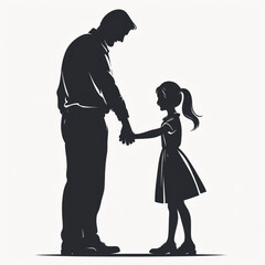 silhouette of a father and daughter