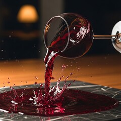 Red Wine Pouring into Glass.