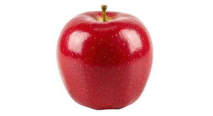 Perfectly shaped red apple isolated on a clean background, fresh fruit for healthy eating and food photography