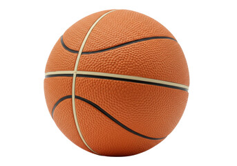 Fototapeta premium Orange basketball isolated PNG, sports equipment for indoor and outdoor games and training, on transparent background