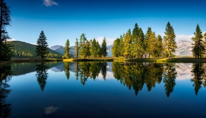 Fototapeta premium Reflection Of Trees In The Lake