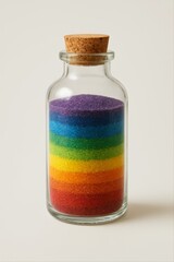 Glass Bottle Filled with Colorful Sand Layers