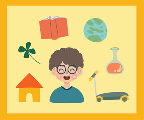 Cute Children’s Day Illustration with Toys and Friends sticker pack