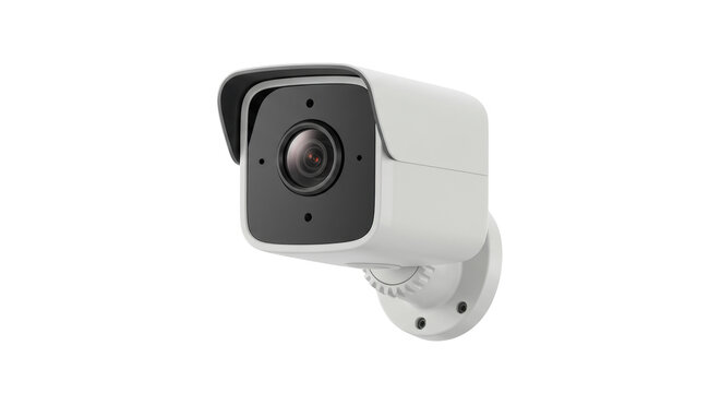 Modern security camera isolated on transparent background, surveillance equipment for home safety and crime prevention