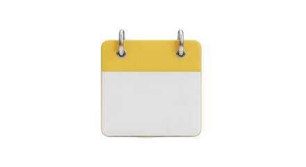 Isolated tear-off calendar with golden yellow accent, useful for time management plans