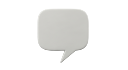 Isolated dialog balloon. Blank speech bubble, callout. Gray box with rounded corners design