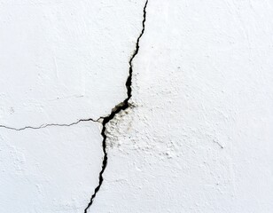 Fototapeta premium White wall with deep cracks