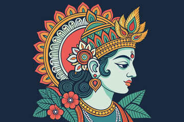 Krishna Wayang Figure With Ornaments Bold Creative Visual Ideal for Marketing