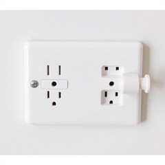 electrical outlet on white background