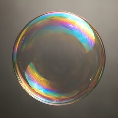 Transparent Soap Bubble with Rainbow Reflection