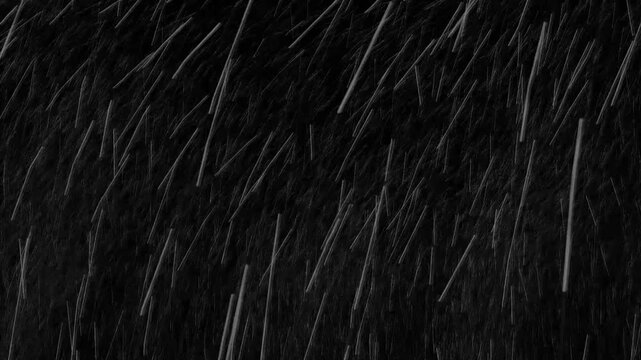 Realistic Heavy Rain Overlay with Alpha Channel &ndash; Black Screen Background