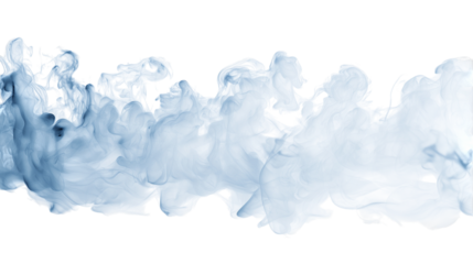 abstract blue mist fog smoke curling isolated on white background