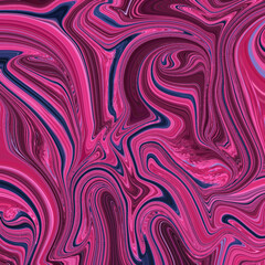 Obraz premium Bold magenta and navy marble swirl digital artwork, expressive modern abstract background with fluid flowing texture for creative and fashion design inspiration.
