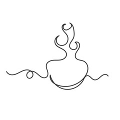 continuous line drawing fire flame