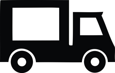 Simple silhouette truck icon for logistics and delivery services modern black and white graphic transportation symbol for business