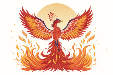 Obraz premium Dynamic Phoenix Bird Glowing Flames Bold Legen Creative Visual