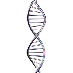 DNA Double Helix Structure in Silver on Black Background Science and Technology