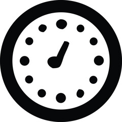Simple black and white analog clock icon representing time management and scheduling simple icons for digital use
