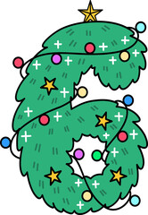 Whimsical Decorated Christmas Tree Lights Number 6