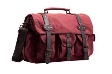 red leather bag