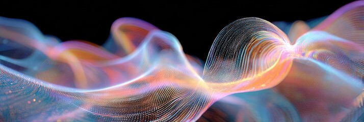 Obraz premium Abstract fluid forms in vibrant colors against a black background
