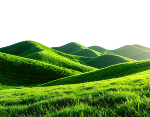 Rolling green hills under a sky partially obscured by darkness