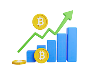Business graph growing upward financial chart success analytics data growth investment progress illustration isolated on white background
