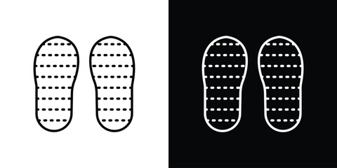 Soles icon outline pictogram isolated on white. Vector Icon shape.