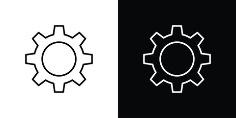 Settings icon outline pictogram isolated on white. Vector Icon shape.
