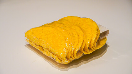 Yellow Taco Shells on White Background
