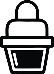Simple outline icon of a bucket with a handle ideal for various applications and designs featuring clean lines