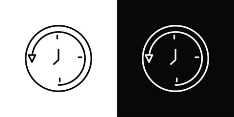 Past time icon outline pictogram isolated on white. Vector Icon shape.