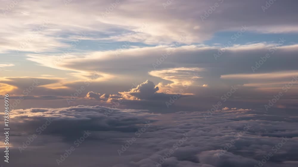 Canvas Prints a dynamic cloudscape unfolds with dramatic formations and shifting light, filling the entire sky evo