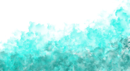 Abstract teal flames dancing in darkness