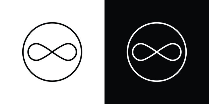 Infinity icon outline pictogram isolated on white. Vector Icon shape.