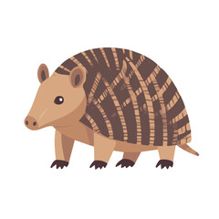2D flat vector illustration of a Armadillo in icon style, isolated on white background