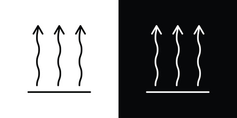 Heat icon outline pictogram isolated on white. Vector Icon shape.