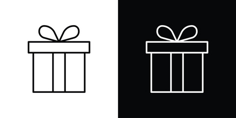 Gift icon outline pictogram isolated on white. Vector Icon shape.