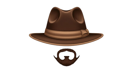 Isolated comical disguise of cowboy hat and mustache for a fun and quirky appearance