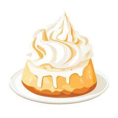 Minimal flat vector of a Baked Alaska, 2D icon-style illustration on white background