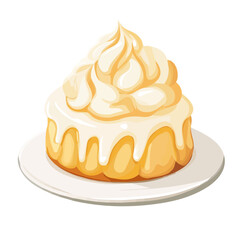 Flat 2D Baked Alaska illustration, vector graphic in icon style, on white background